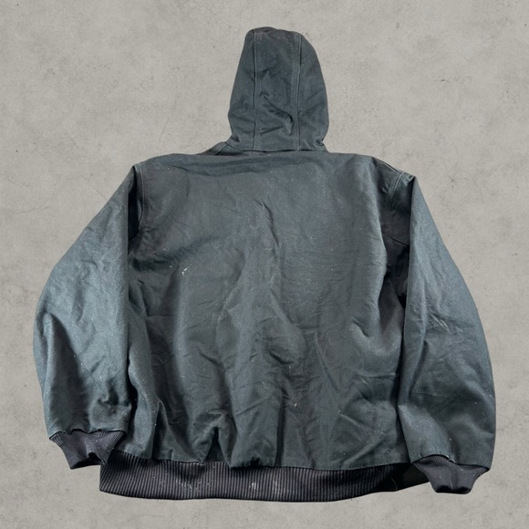 Vintage Carhartt Jacket Mens XL Navy Blue Hooded Active Workwear Outdoor Canvas - Picture 7 of 7